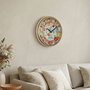 Wallity Hisar Spring Blossom Reloj de Pared Decorativo Multicolor